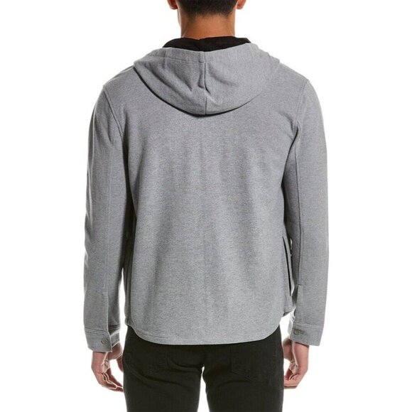 Vince Moss Stitch Over Shirt Hoodie Jacket Gray Front Pockets Size Small - Picture 2 of 10